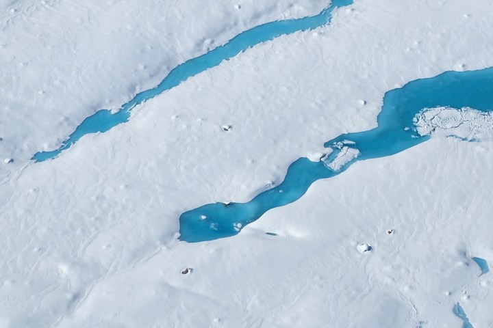 Close Up of Alaska Range Glacier Pools during Summer