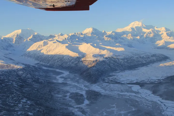 Denali National Park Glaciers Aerial View