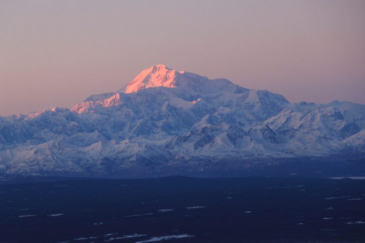 a view of a large mountain in the background