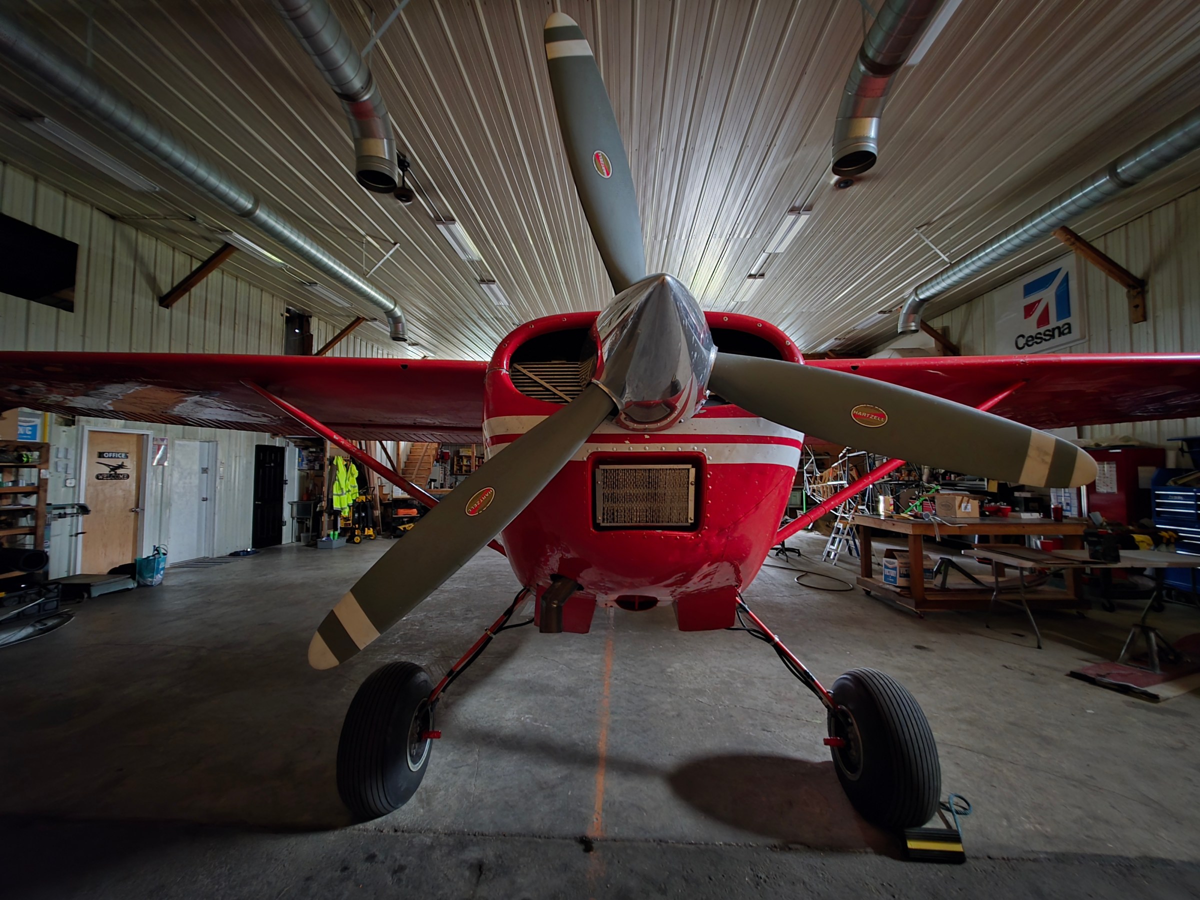 1979 Cessna 185 inside Sheldon Hangar