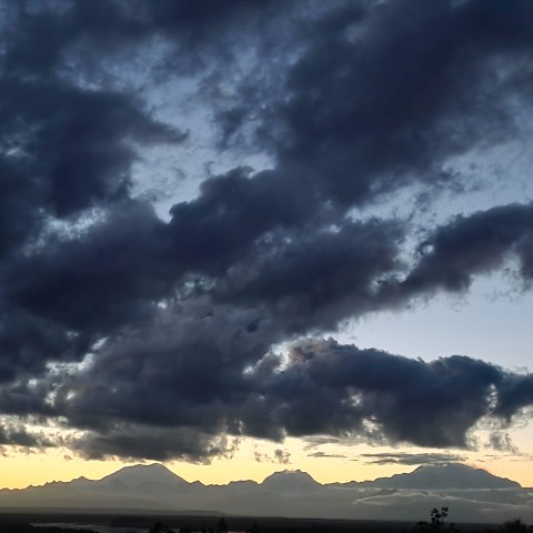 Cloudy Evening Denali View from Alaskan Lodge