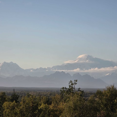 Alaska range foggy view