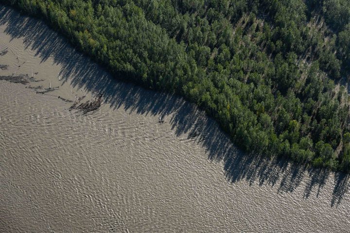 Talkeetna River Shore Aerial View
